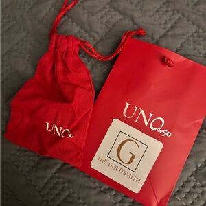 UNO de 50 Red Jewelry Set with Pouch